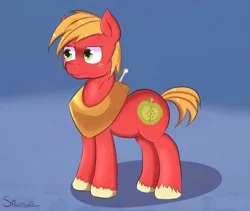 Size: 3685x3116 | Tagged: safe, artist:spenws, derpibooru import, big macintosh, earth pony, pony, male, solo, stallion, yoke, younger