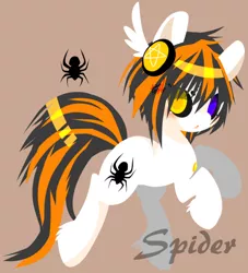 Size: 500x551 | Tagged: safe, artist:snow angel, derpibooru import, oc, oc:spider, unofficial characters only, black sclera, heterochromia, pixiv, solo