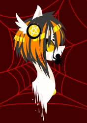 Size: 500x706 | Tagged: safe, artist:snow angel, derpibooru import, oc, oc:spider, unofficial characters only, black sclera, pixiv, solo