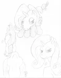 Size: 2366x3002 | Tagged: artist:bigmacintosh2000, derpibooru import, monochrome, rarity, safe, traditional art