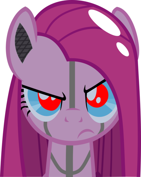 Size: 4000x5012 | Tagged: safe, derpibooru import, edit, editor:dtavs.exe, pinkie pie, pony, robot, robot pony, angry, bust, modified, pinkamena diane pie, pinkie bot, solo