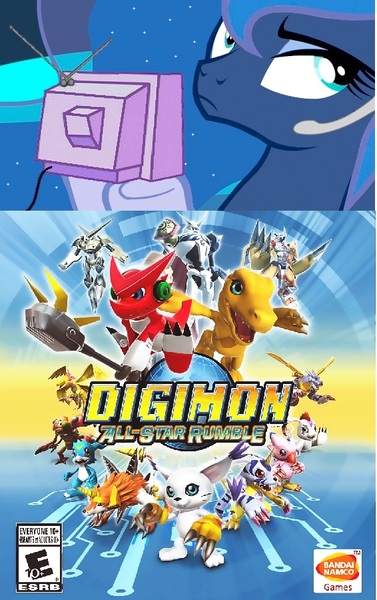 Size: 566x900 | Tagged: agumon, biyomon, derpibooru import, digimon, dorulumon, exploitable meme, gabumon, gamer luna, gatomon, gomamon, hououmon, meme, obligatory pony, omegamon, omegashoutmon, omnimon, omnishoutmon, piyomon, princess luna, safe, shoutmon, tailmon, tentomon, tv meme, veemon, v-mon, wargreymon