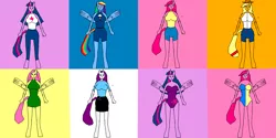 Size: 2000x1000 | Tagged: 1000 hours in ms paint, anthro, applejack, artist:justinandrew1984-1, collage, derpibooru import, fluttershy, mane six, ms paint, pinkie pie, rainbow dash, rarity, safe, twilight sparkle, twilight sparkle (alicorn)