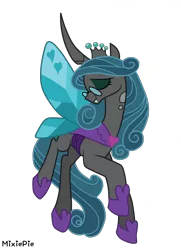 Size: 3000x4153 | Tagged: artist:mixiepie, derpibooru import, glasses, good side, queen chrysalis, reversalis, safe, simple background, solo, transparent background, vector