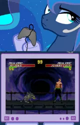 Size: 1098x1718 | Tagged: amused, derpibooru import, exploitable meme, gamer luna, meme, mortal kombat, mortal kombat trilogy, obligatory pony, princess luna, safe, tv meme