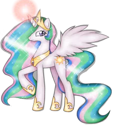 Size: 2576x2744 | Tagged: safe, artist:queensmil3y, derpibooru import, princess celestia, pony, female, heart eyes, magic, mare, simple background, solo, transparent background