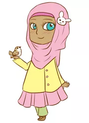 Size: 453x628 | Tagged: artist:megidoladon, dark skin, derpibooru import, fluttershy, hijab, human, humanized, islam, islamashy, safe, solo, source needed, useless source url