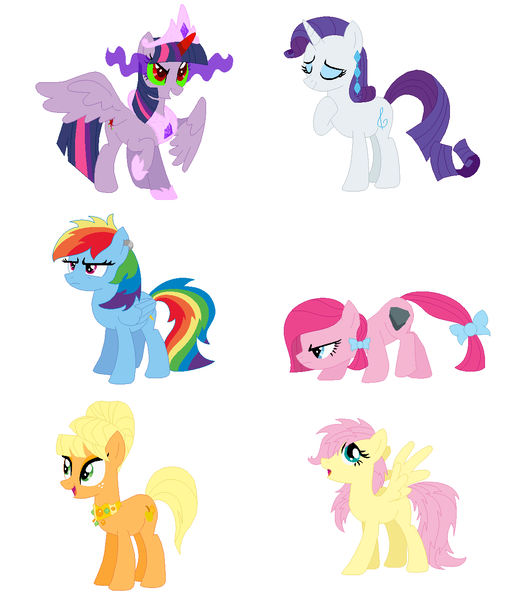 Size: 1164x1350 | Tagged: safe, alternate version, artist:leoncita234, artist:selenaede, derpibooru import, applejack, fluttershy, pinkie pie, rainbow dash, rarity, twilight sparkle, twilight sparkle (alicorn), alicorn, earth pony, pegasus, pony, unicorn, alternate cutie mark, alternate design, alternate hairstyle, alternate timeline, alternate universe, bases used, bow, clothes, colored horn, curved horn, dark magic, dark queen, dark twilight, dark twilight sparkle, darklight, darklight sparkle, ear piercing, earring, female, hair bow, horn, jewelry, magic, mane six, mare, messy hair, necklace, orangejack, piercing, pinkamena diane pie, queen twilight, queen twilight sparkle, regalia, sextet, shoes, sombra empire, sombra eyes, sombra horn, sombra's horn, tiara