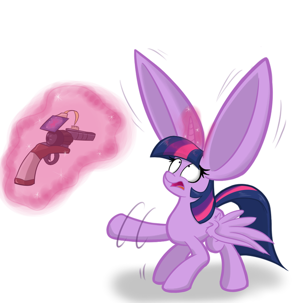 Size: 1000x1000 | Tagged: safe, artist:heir-of-rick, derpibooru import, twilight sparkle, twilight sparkle (alicorn), alicorn, pony, female, gmod, impossibly large ears, magic, mare, solo, toolgun, wumbo