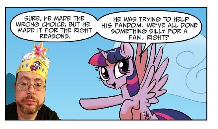 Size: 714x423 | Tagged: safe, derpibooru import, edit, idw, twilight sparkle, twilight sparkle (alicorn), alicorn, human, pony, spoiler:comic, spoiler:comic23, andy price, drama, female, irl, irl human, mare, photo, twilight justifies evil meme