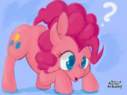 Size: 1024x768 | Tagged: artist:osakaoji, derpibooru import, pinkie pie, question mark, safe, solo