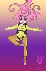 Size: 1320x2040 | Tagged: air ponyville, artist:bunnimation, derpibooru import, falling, fluttershy, human, humanized, parachute, safe, skydiving, solo