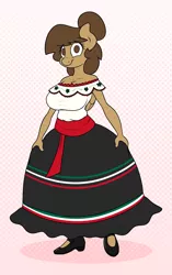 Size: 2010x3200 | Tagged: anthro, anthro oc, artist:stunnerpone, clothes, derpibooru import, dress, mexico, oc, oc:georgia lockheart, safe, solo, unofficial characters only