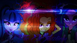 Size: 1024x576 | Tagged: safe, artist:digiteku, artist:imperfectxiii, derpibooru import, adagio dazzle, aria blaze, sonata dusk, equestria girls, rainbow rocks, lens flare, the dazzlings, vector, wallpaper