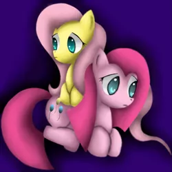 Size: 927x927 | Tagged: safe, artist:king-sombrero, derpibooru import, fluttershy, pinkie pie, prone