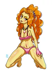 Size: 1604x2205 | Tagged: suggestive, artist:mrs1989, derpibooru import, adagio dazzle, equestria girls, rainbow rocks, armpits, belly button, bikini, breasts, busty adagio dazzle, cleavage, clothes, female, fingerless gloves, gloves, solo, solo female, stupid sexy adagio dazzle, swimsuit, tongue out, underass