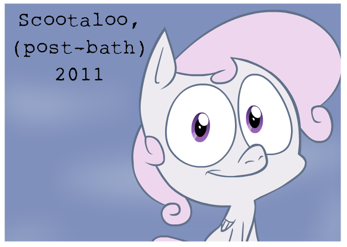 Size: 700x500 | Tagged: artist:dinnerjoe, clean, color change, derpibooru import, koolsaders, safe, scootaloo, smiling, solo