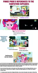 Size: 1140x2205 | Tagged: apophenia, caption, comic, derpibooru import, edit, edited screencap, fanfic:cupcakes, insane troll logic, pinkie pie, pinkie pride, rainbow dash, screencap, semi-grimdark, text, wat