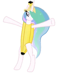 Size: 439x571 | Tagged: safe, derpibooru import, princess celestia, pony, banana, banana suit, bananalestia, bipedal, clothes, costume, crown, solo