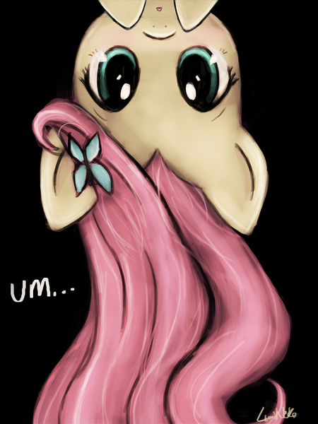 Size: 720x960 | Tagged: artist:lumineko, derpibooru import, fluttershy, safe, solo, upside down