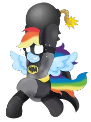 Size: 1539x2045 | Tagged: safe, artist:blackbewhite2k7, derpibooru import, rainbow dash, pony, 60s batman, adam west, batman, bipedal, bomb, crossover, running, simple background, some days you just can't get rid of a bomb, transparent background, vector