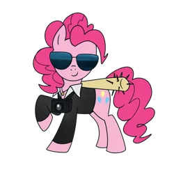 Size: 1024x1024 | Tagged: baseball bat, camera, clothes, club, dead rising, derpibooru import, frank west, jacket, necklace, pinkie pie, semi-grimdark, shirt, simple background, solo, sunglasses, transparent background