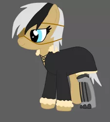 Size: 850x940 | Tagged: safe, artist:strange_mark, derpibooru import, ponified, pony, amputee, bikko, eyepatch, prosthetics