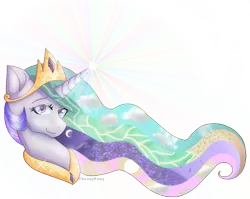 Size: 1024x815 | Tagged: safe, artist:queensmil3y, derpibooru import, princess celestia, pony, female, magic, mare, simple background, solo, transparent background