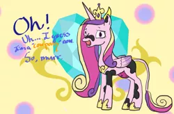 Size: 1261x825 | Tagged: artist:doodledoothedue, cow, cowified, derpibooru import, princess cadance, princess cowdance, safe, solo, species swap, udder