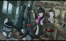 Size: 1920x1200 | Tagged: safe, artist:sceathlet, derpibooru import, octavia melody, pony, bipedal, clothes, gun, image, jpeg, mafia octavia, solo, submachine gun, thompson submachine gun, weapon