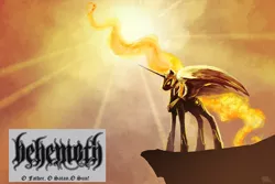 Size: 1500x1000 | Tagged: artist:cosmicunicorn, bad edit, behemoth (band), blackened death metal, derpibooru import, edit, metal, metal as fuck, nightmare star, princess celestia, safe, satanic, solo