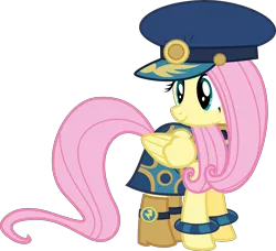 Size: 6900x6300 | Tagged: safe, artist:sir-teutonic-knight, derpibooru import, fluttershy, testing testing 1-2-3, absurd resolution, clothes, simple background, solo, .svg available, transparent background, uniform, vector
