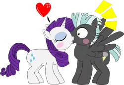 Size: 1186x819 | Tagged: safe, artist:beats0me, derpibooru import, rarity, thunderlane, pegasus, pony, unicorn, female, kissing, male, mare, rarilane, shipping, simple background, stallion, straight, transparent background