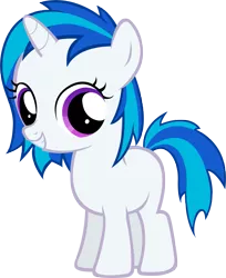 Size: 2495x3065 | Tagged: safe, artist:moongazeponies, derpibooru import, vinyl scratch, pony, unicorn, female, filly, filly vinyl scratch, foal, hooves, horn, simple background, smiling, solo, teeth, transparent background, vector