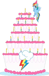 Size: 1600x2478 | Tagged: .ai available, artist:gezawatt, birthday cake, cake, colored, derpibooru import, digital art, pinkie pride, rainbow dash, safe, simple background, transparent background, vector
