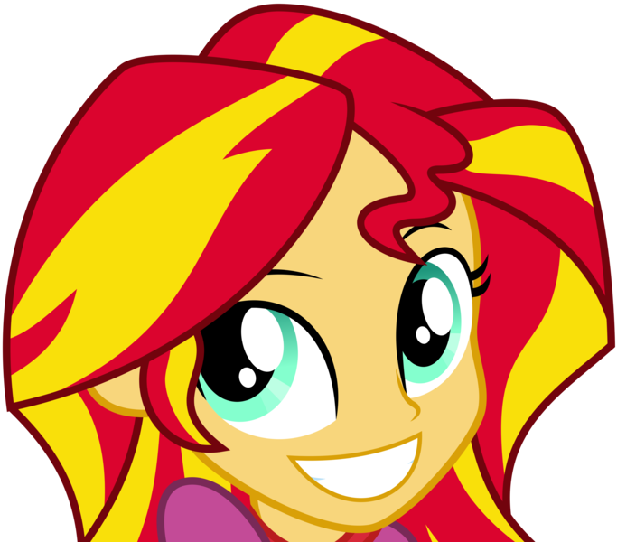 Size: 4551x4000 | Tagged: safe, artist:ambassad0r, derpibooru import, sunset shimmer, equestria girls, rainbow rocks, .svg available, absurd resolution, cute, grin, looking at you, portrait, shimmerbetes, simple background, smiling, solo, squee, transparent background, vector, weapons-grade cute, when she smiles