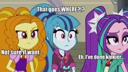 Size: 800x450 | Tagged: suggestive, derpibooru import, edit, edited screencap, screencap, adagio dazzle, aria blaze, sonata dusk, equestria girls, rainbow rocks, gem, image macro, jewelry, meme, necklace, siren gem, the dazzlings