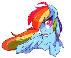 Size: 697x566 | Tagged: safe, artist:suzuii, derpibooru import, rainbow dash, grin, solo