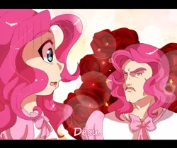 Size: 1200x1006 | Tagged: artist:w-lanier, derpibooru import, desu, duality, human, humanized, manly, pinkie pie, safe, solo