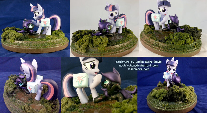 Size: 1600x875 | Tagged: artist:aachi-chan, derpibooru import, figurine, oc, oc:nyx, one of a kind, safe, sculpture, twilight sparkle