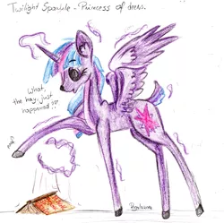 Size: 2371x2366 | Tagged: artist:julunis14, deer, deerified, deerlicorn, derpibooru import, peryton, safe, solo, species swap, traditional art, transformation, twilight sparkle, twilight sparkle (alicorn)