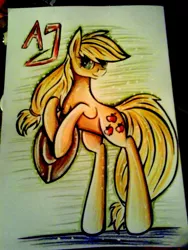 Size: 1536x2048 | Tagged: applejack, artist:julunis14, safe, solo, traditional art