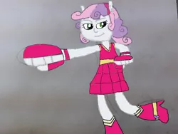 Size: 664x498 | Tagged: safe, artist:shafty817, derpibooru import, sweetie belle, equestria girls, boxing, clothes, exeron, exeron fighters, exeron gloves, fall formal outfits, fight, fighting gloves, gloves, solo