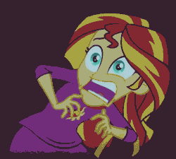 Size: 492x442 | Tagged: safe, derpibooru import, sunset shimmer, equestria girls, rainbow rocks, animated, content-aware scale, sunset screamer, wat