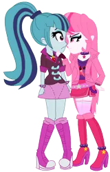 Size: 806x1261 | Tagged: safe, artist:pdorothynics, derpibooru import, sonata dusk, oc, oc:dorothy, equestria girls, rainbow rocks, canon x oc, couple, female, lesbian, shipping, simple background, transparent background