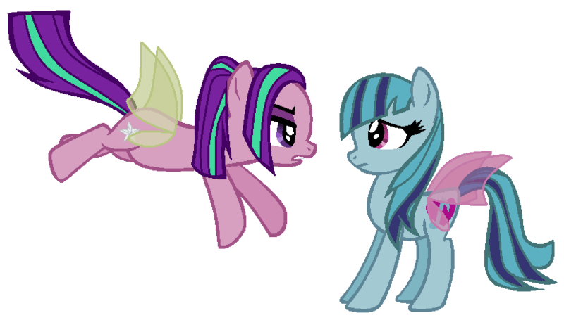 Size: 829x471 | Tagged: safe, artist:pdorothynics, derpibooru import, aria blaze, sonata dusk, ponified, flutter pony, pony, equestria girls, rainbow rocks, equestria girls ponified