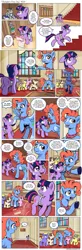 Size: 1200x3676 | Tagged: safe, artist:muffinshire, derpibooru import, smarty pants, twilight sparkle, oc, oc:bumble breeze, oc:flyleaf, oc:swirling star, unnamed oc, pegasus, pony, unicorn, comic:twilight's first day, :o, :t, adorkable, book, bowtie, colt, comic, cute, doll, dork, ear piercing, earring, eye contact, female, filly, floppy ears, frown, glasses, happy, jewelry, levitation, library, lip bite, locker, looking at each other, magic, male, mare, muffinshire is trying to murder us, necklace, open mouth, piercing, pointing, princess celestia's school for gifted unicorns, pronking, raised hoof, rearing, sad, saddle bag, school, scroll, slice of life, smiling, sparkles, spread wings, squishy cheeks, tail wrap, telekinesis, toy, underhoof, wide eyes, worried