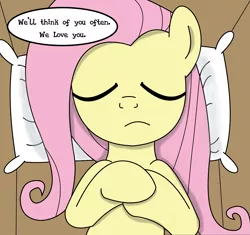 Size: 3729x3512 | Tagged: artist:rainb0wdashie, ask lonershy, coffin, derpibooru import, eyes closed, fluttershy, funeral, pillow, safe, solo, speech bubble