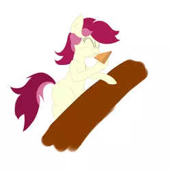 Size: 4000x4000 | Tagged: artist:cylosis, derpibooru import, eating, pie, roseluck, safe, simple background, solo, white background