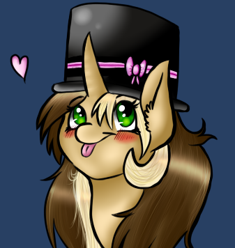 Size: 337x356 | Tagged: safe, artist:tardispony, derpibooru import, pony, unicorn, :p, blushing, cute, hat, heart, smiling, solo, tongue out, top hat, tri engine